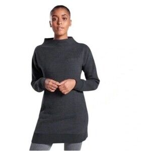 Women's GYMSHARK So Soft Gray Boatneck Longline Fleece Lined Sweatshirt M